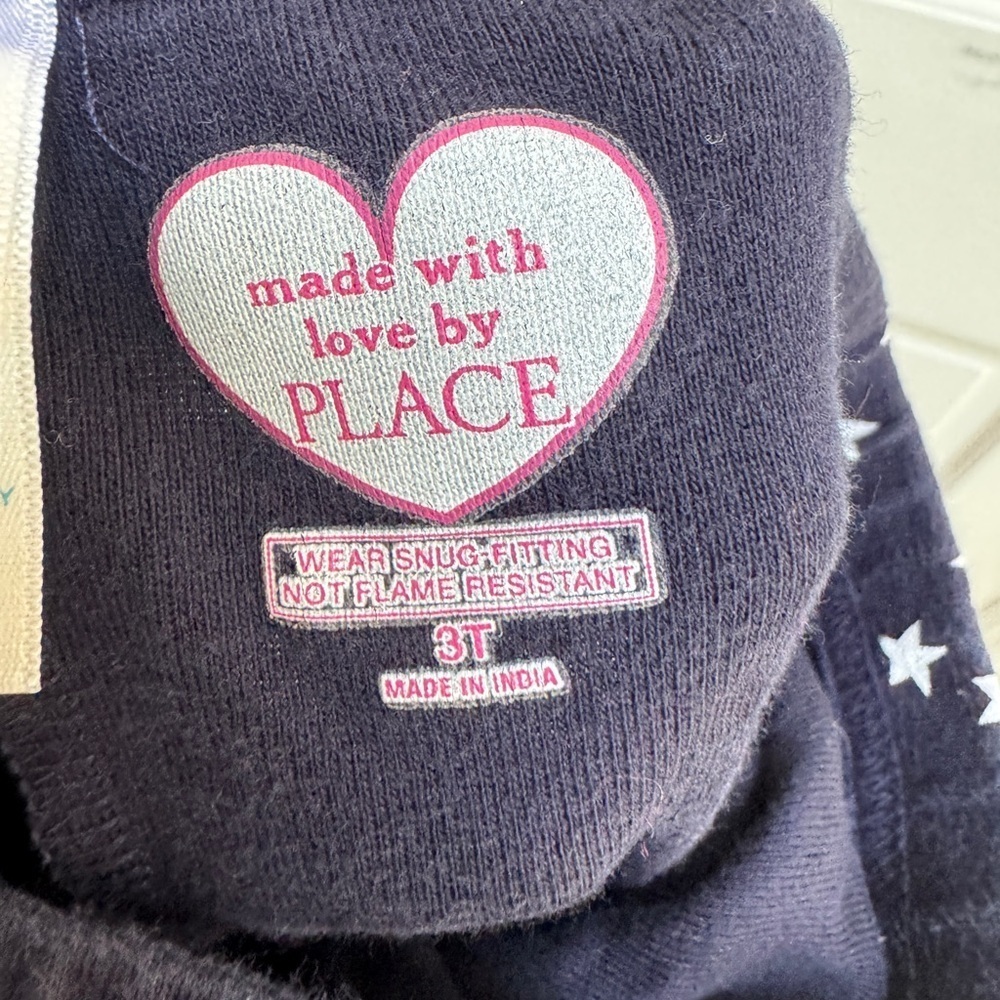 The Children's Place 3T Girls Navy & White Patriotic Star Leggings Pants - Picture 5 of 5